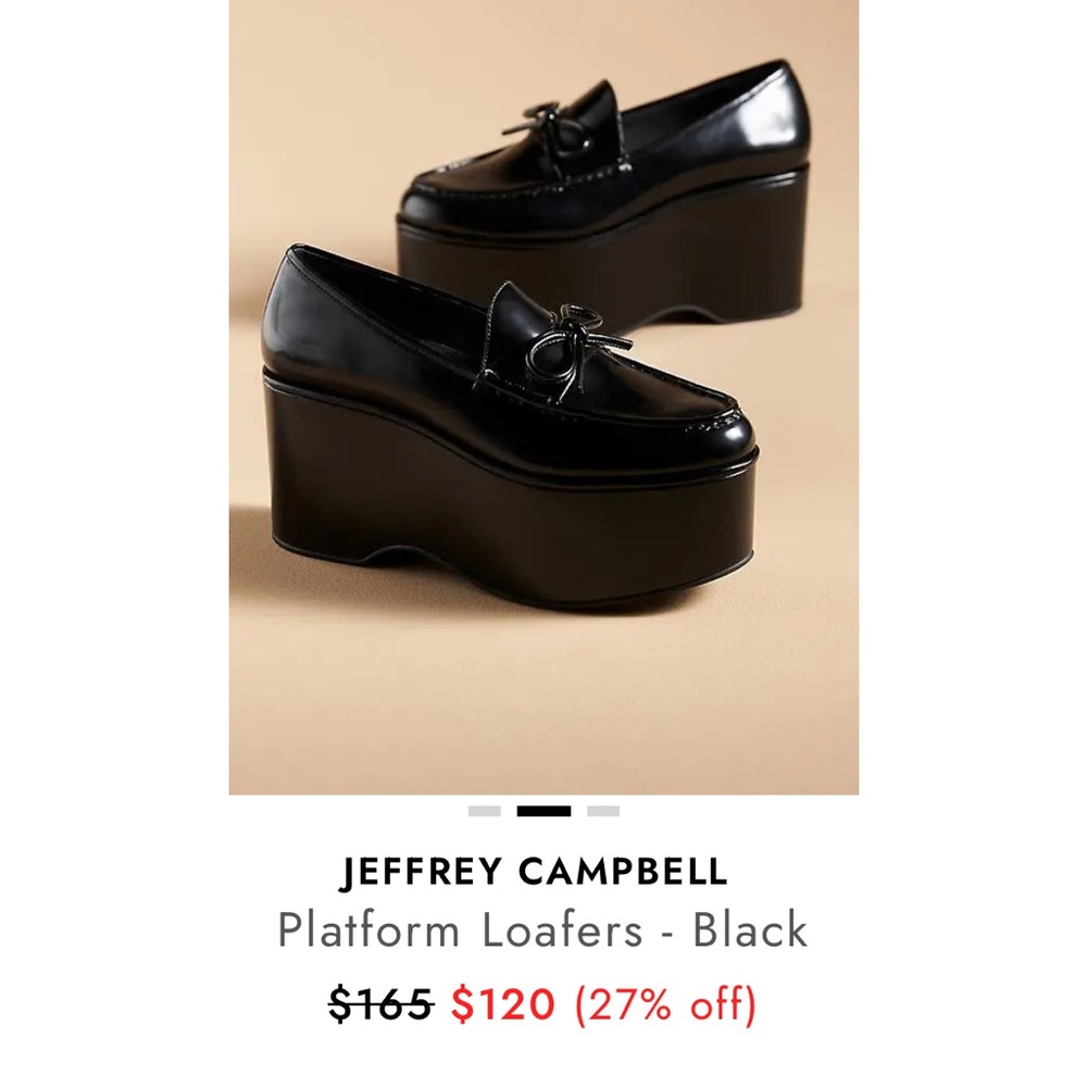Jeffrey Campbell Black Platform Loafers with Bow - Picture 8 of 8